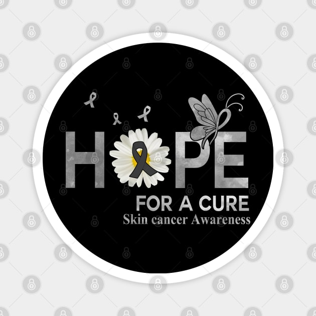 Hope For A Cure Butterfly Flower Skin cancer Magnet by HomerNewbergereq